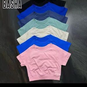 Crop Top Women Short Sleeve Yoga Top Shirts